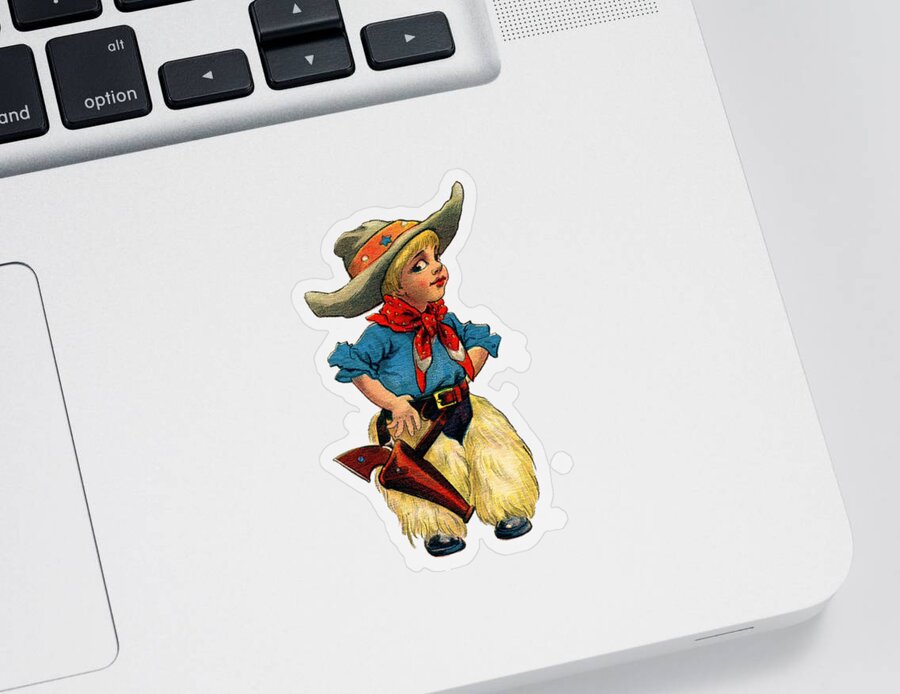 Little Cowboy Sticker featuring the digital art Little Cowboy T Shirt by Bellesouth Studio