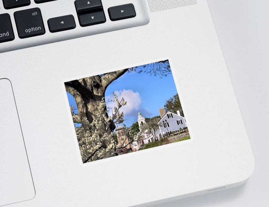 Spring Sticker featuring the photograph Looking Towards Town Square by Janice Drew