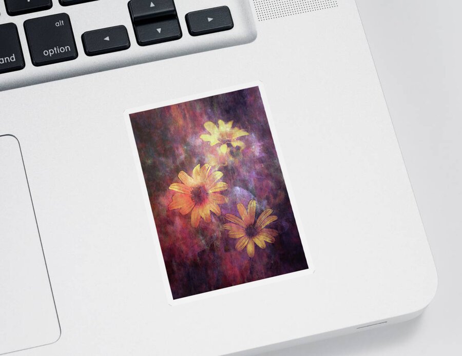 Lost Sticker featuring the photograph Lost Glowing Wildflowers 5474 LDP_2 by Steven Ward
