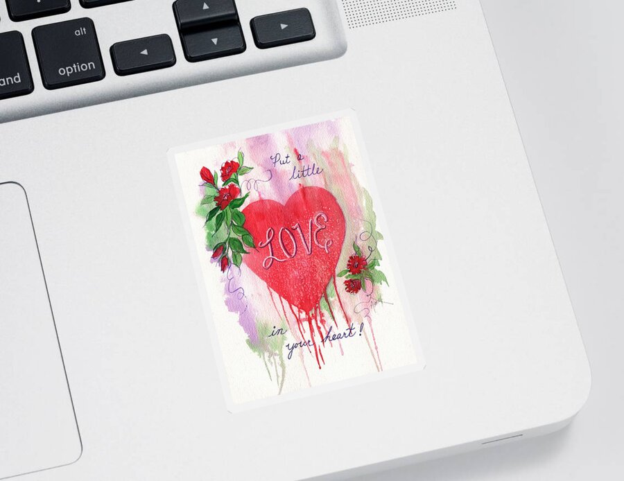 Heart Sticker featuring the painting Love In Your Heart by Marilyn Smith