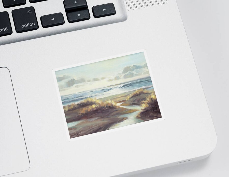 Ocean Sticker featuring the painting Low Tide by Steve Henderson