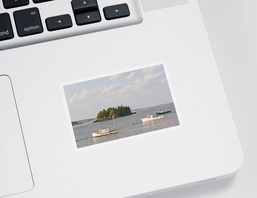 Ship Sticker featuring the photograph Lubec Harbor Looking North by Peter J Sucy