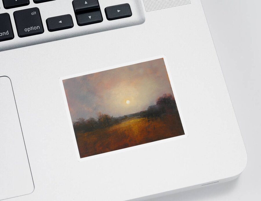 Moon Sticker featuring the painting Lunar 11 by David Ladmore
