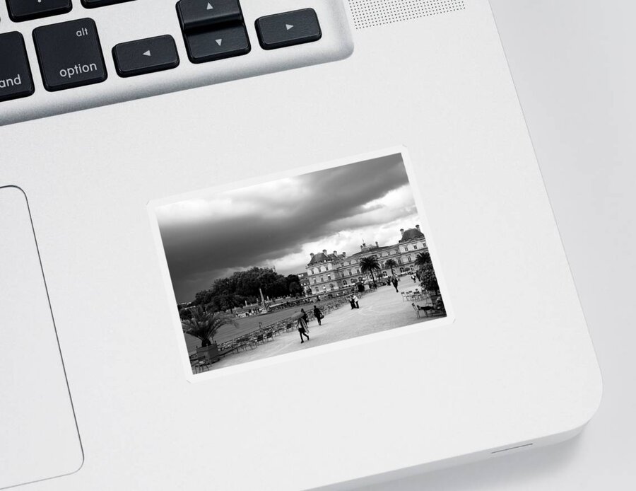 Paris Sticker featuring the photograph Luxembourg Gardens 2bw by Andrew Fare