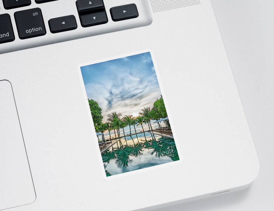 Asia Sticker featuring the photograph Luxury Pool in Paradise by Antony McAulay