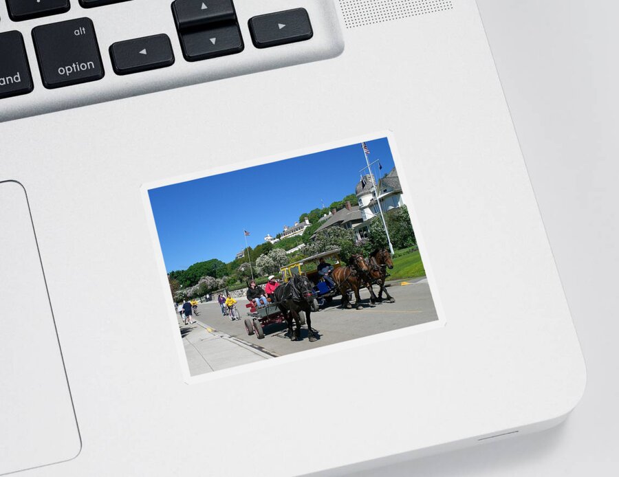 Mackinac Island Sticker featuring the photograph Mackinac Island at Lilac Time by Keith Stokes