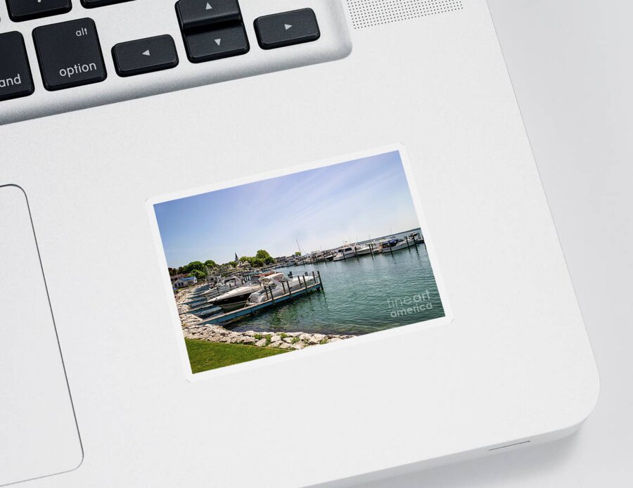 Port Sticker featuring the photograph Mackinac Island Marina by Ed Taylor