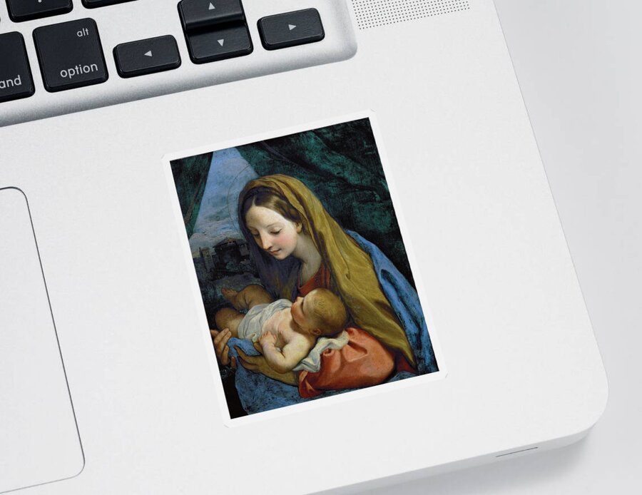 Carlo Maratta Sticker featuring the painting Madonna and Child by Carlo Maratta