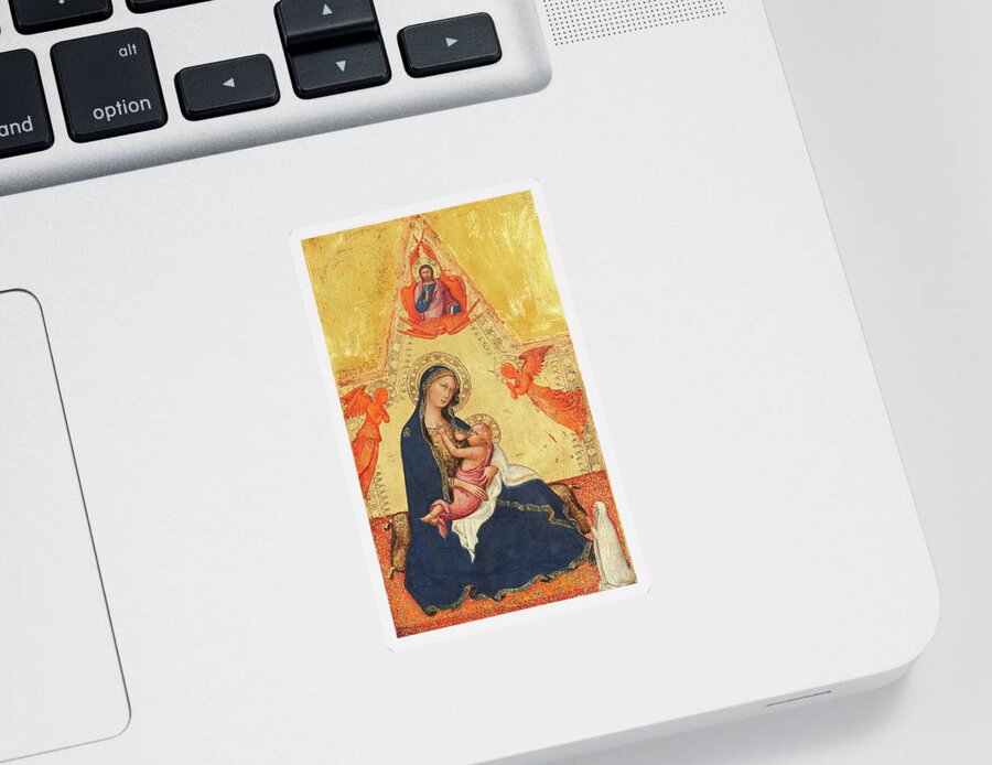 Madonna Of Humility Sticker featuring the painting Madonna of Humility by Andrea di Bartolo