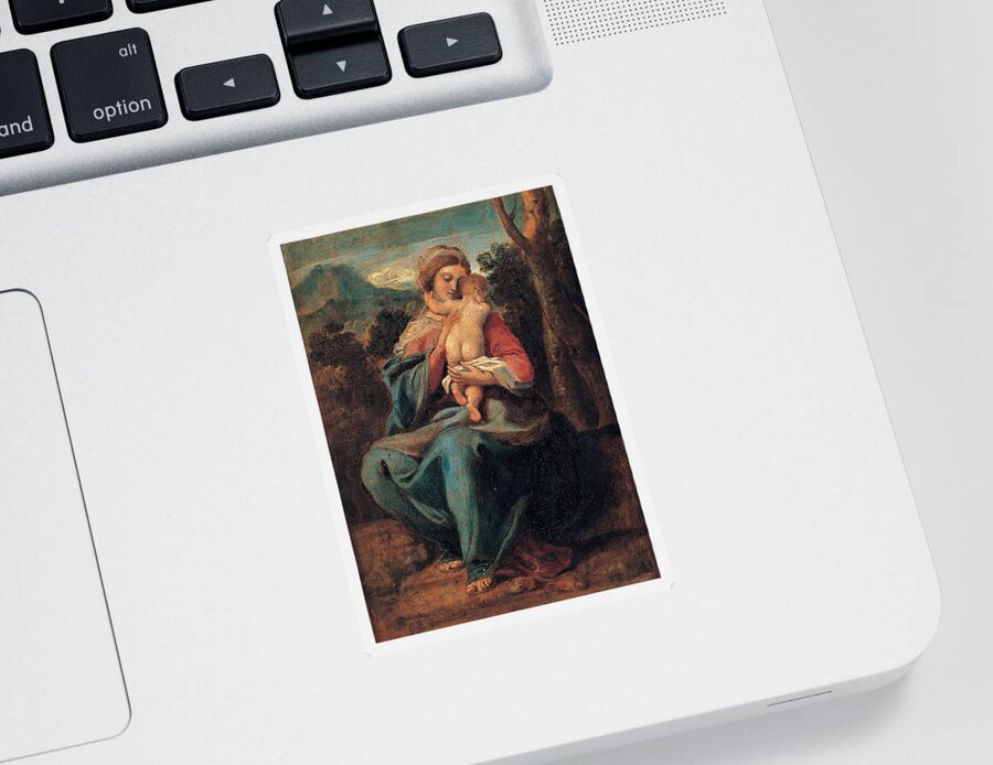 Sisto Badalocchio Sticker featuring the painting Madonna with the Child by Sisto Badalocchio