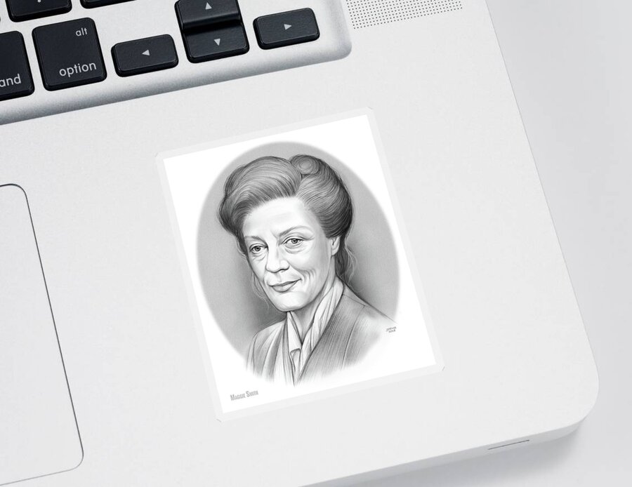 Maggie Smith Sticker featuring the drawing Maggie Smith by Greg Joens