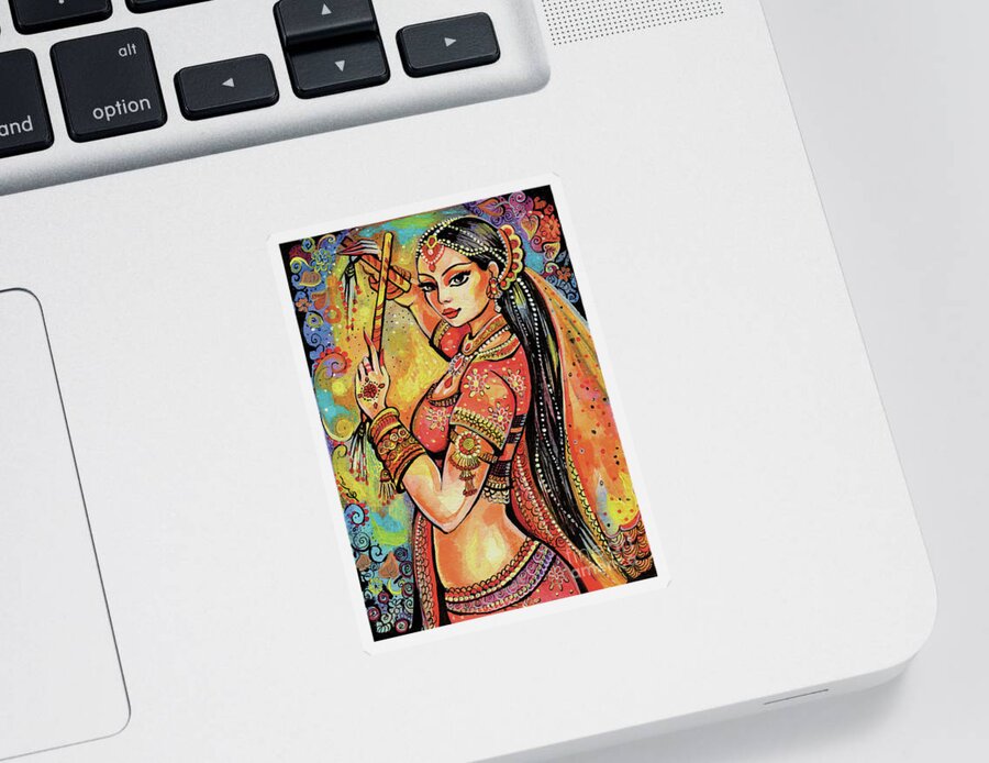 Indian Dancer Sticker featuring the painting Magic of Dance by Eva Campbell