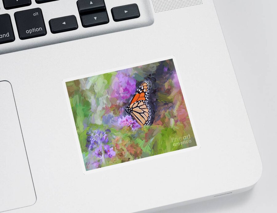 Monarch Sticker featuring the photograph Magical Monarch Butterfly by Kerri Farley