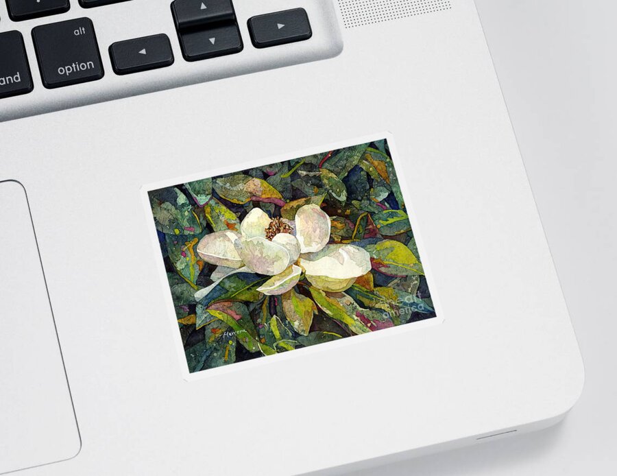 Magnolia Sticker featuring the painting Magnolia Blossom by Hailey E Herrera
