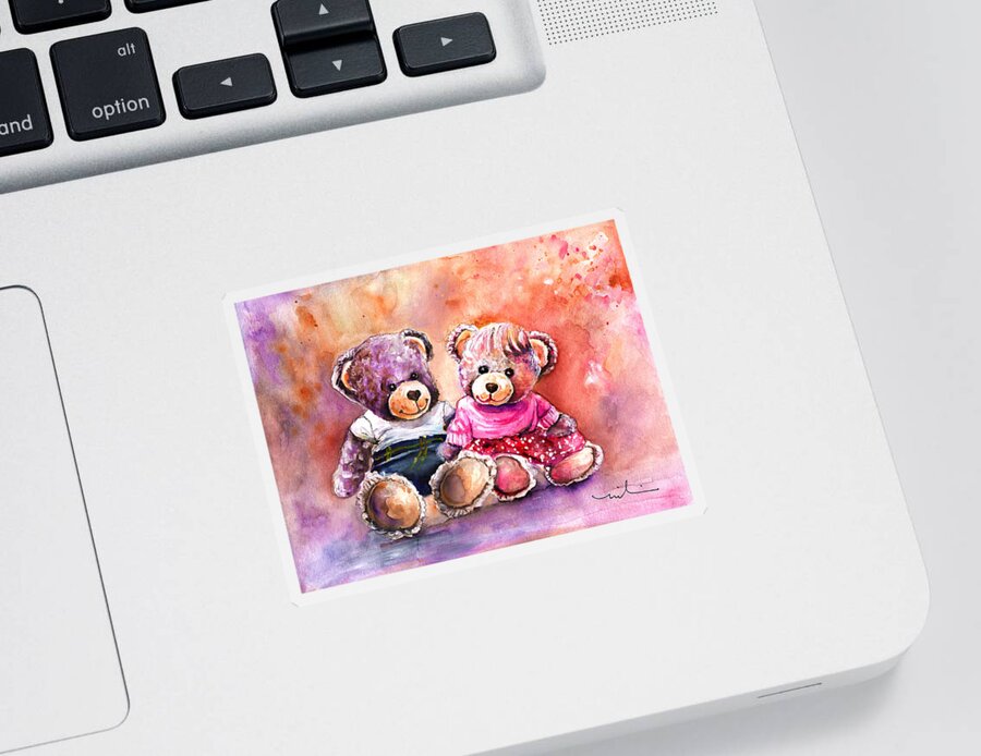 Animals Sticker featuring the painting Mahe And Mikben by Miki De Goodaboom