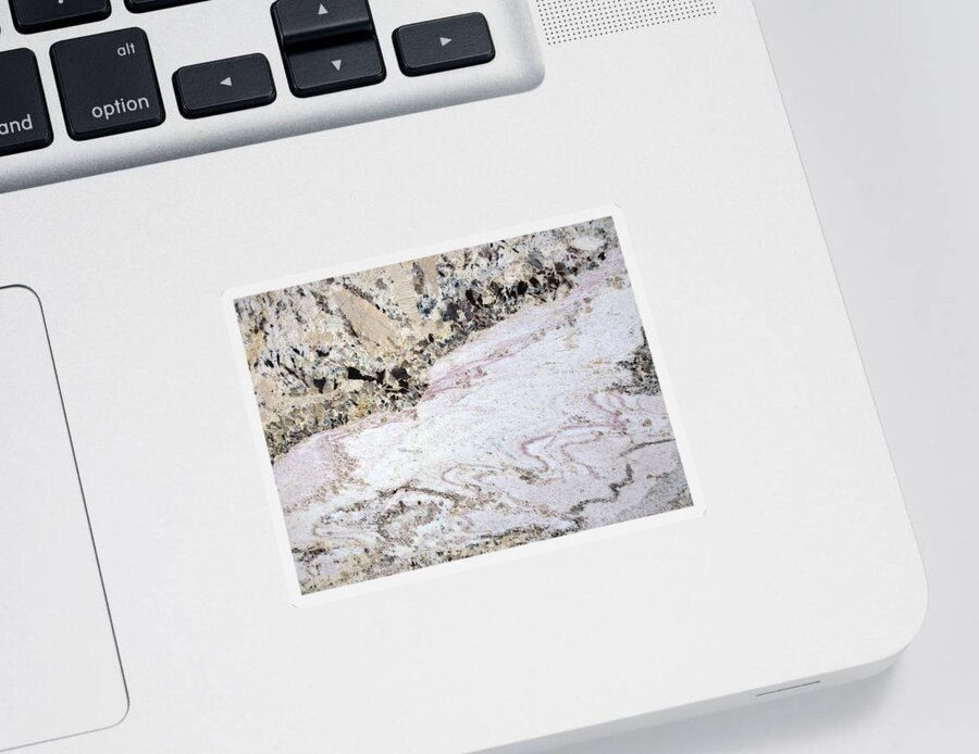 Marble Sticker featuring the photograph Marble black tan pink by Delynn Addams