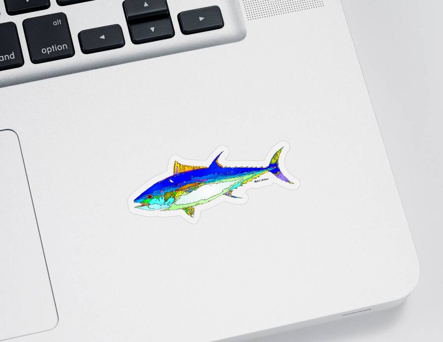 Fish Sticker featuring the digital art Marine Life by Rafael Salazar