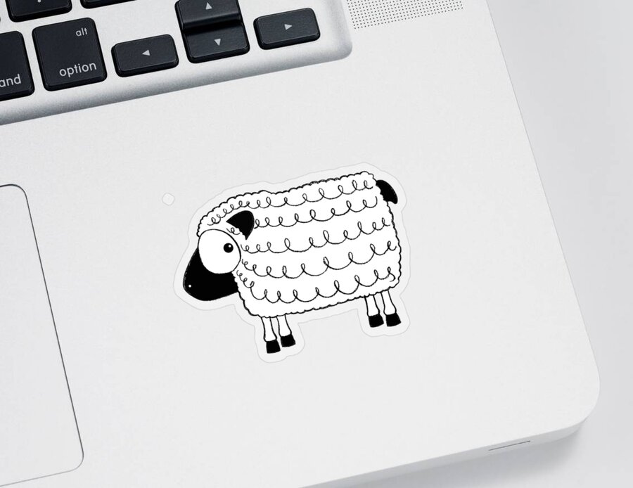 Sheep Sticker featuring the digital art Marshmallow the sheep by Lucia Stewart