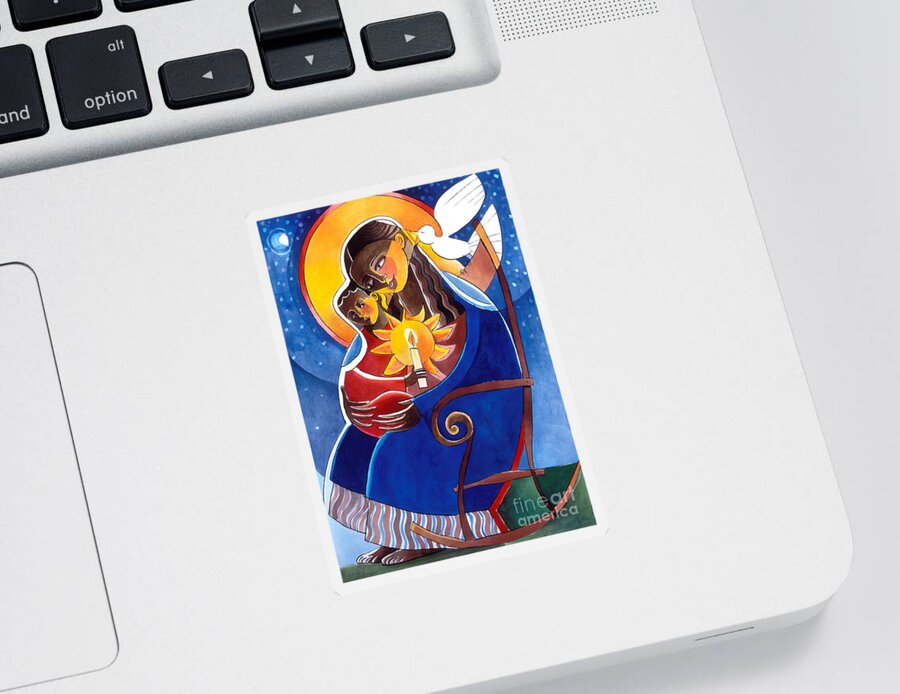 Mary Sticker featuring the painting Mary, Seat of Wisdom - MMWIS by Br Mickey McGrath OSFS