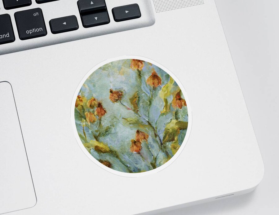 Floral Sticker featuring the painting Mary's Garden by Mary Wolf