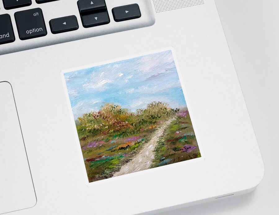 Landscape Sticker featuring the painting May The Road Rise Up To Meet You by Judith Rhue