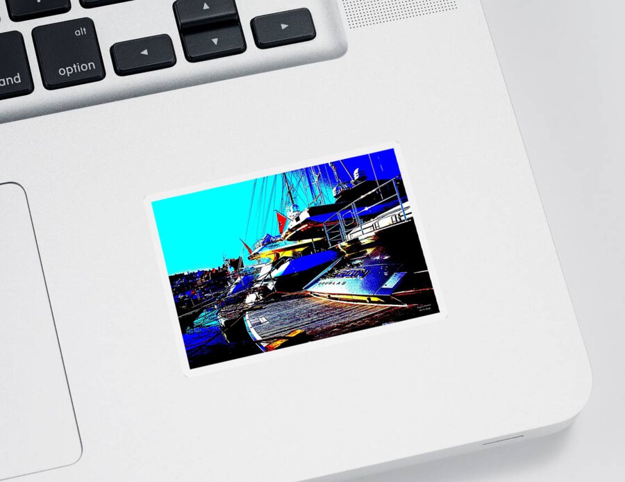 Mega Yachts Ships Luxury Sea Sticker featuring the photograph Mega Yachts by Rogerio Mariani
