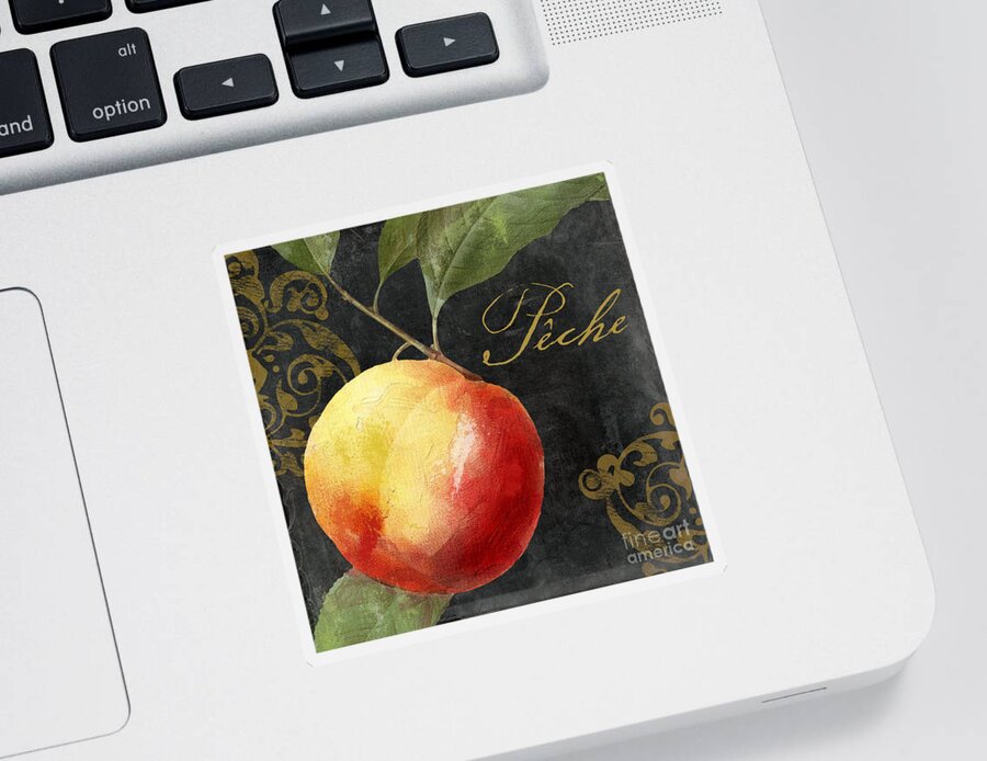 Peach Sticker featuring the painting Melange Peach Peche by Mindy Sommers