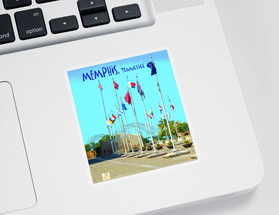 City Sticker featuring the digital art Memphis Today by Karen Francis