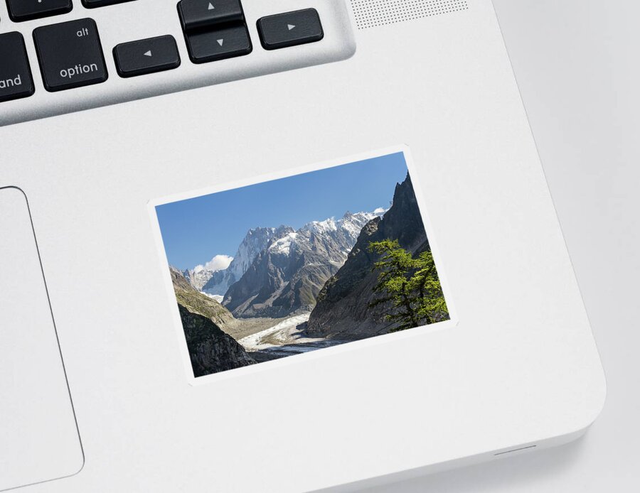 Mountain Landscape Sticker featuring the photograph Mer de Glace - Chamonix - French Alps by Paul MAURICE