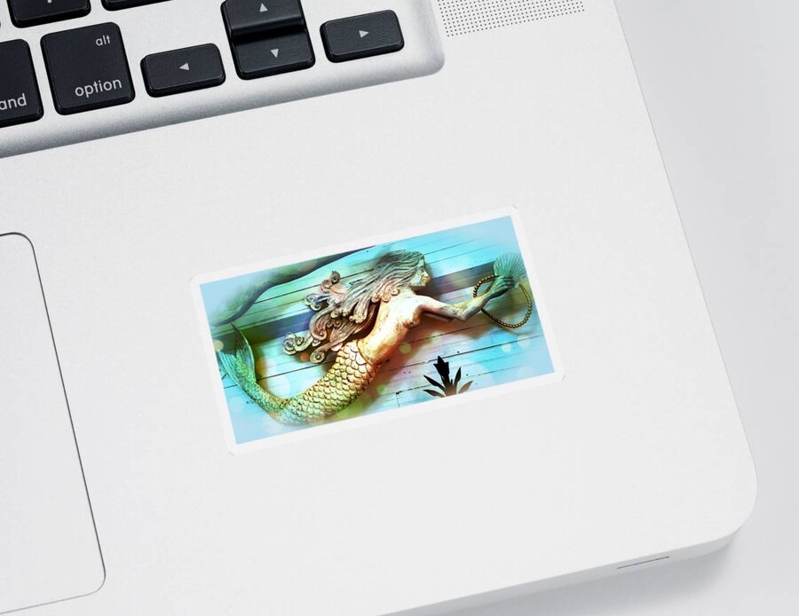 Photography Mermaid Print Sticker featuring the photograph Mermaids journey by Dottie Visker