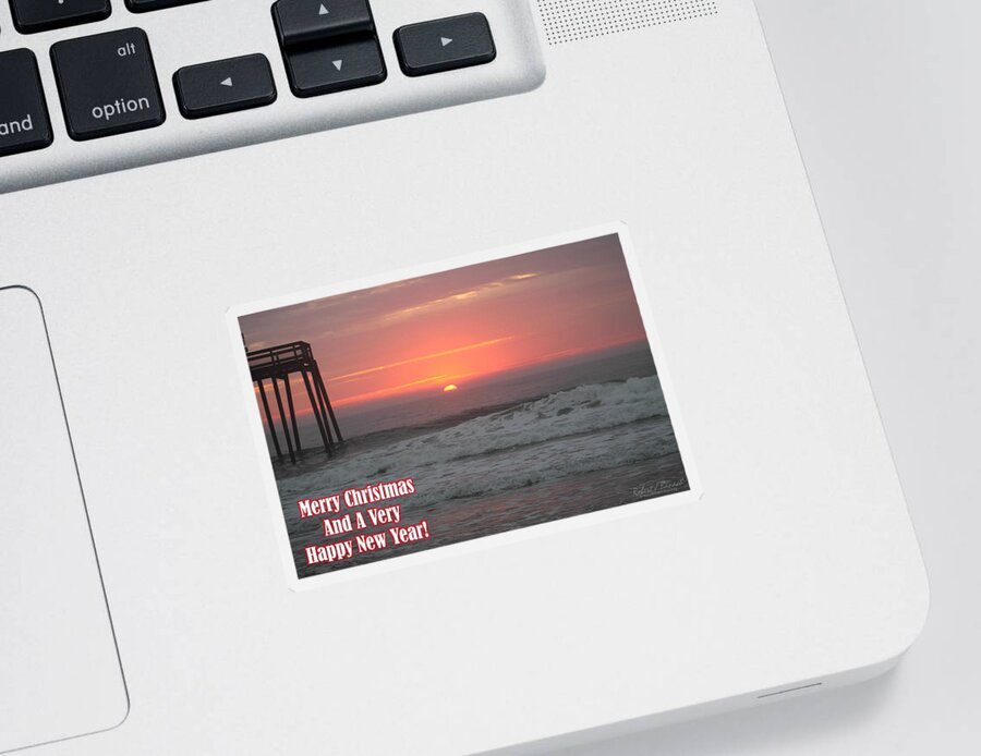 Merry Christmas Sticker featuring the photograph Merry Christmas Sunrise by Robert Banach