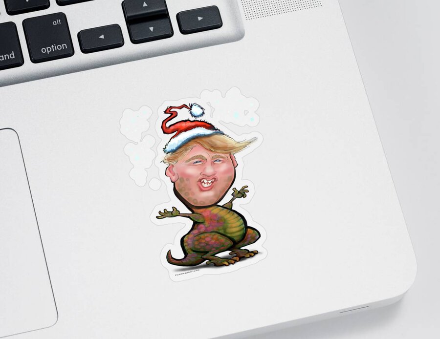 Merry Sticker featuring the digital art Merry Trumpy Christmas by Kevin Middleton