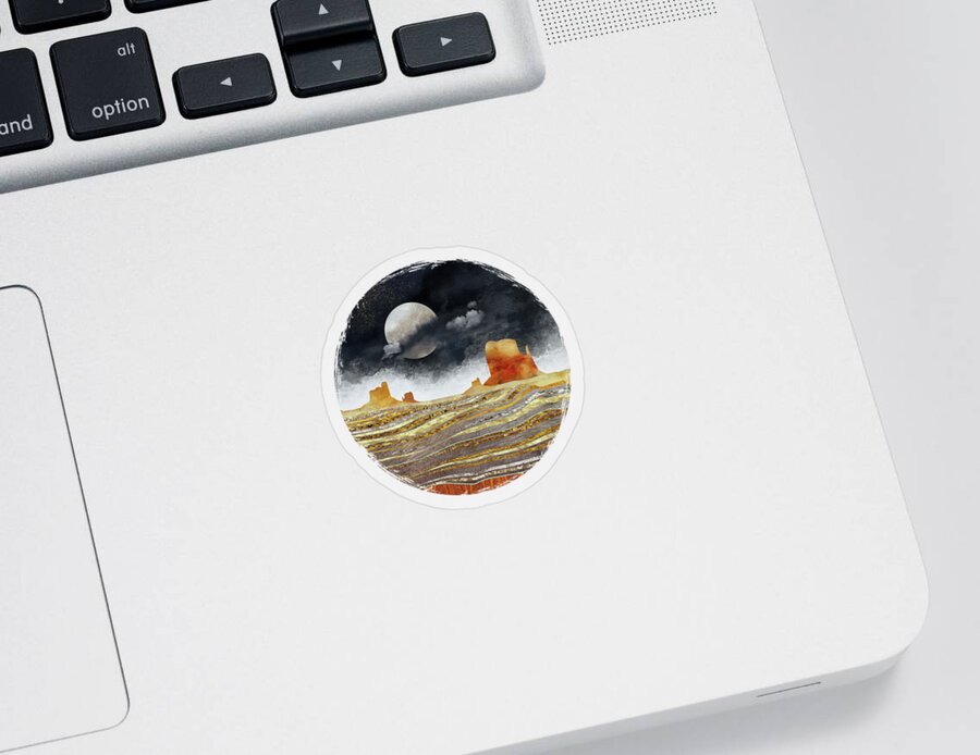 Desert Sticker featuring the digital art Metallic Desert by Spacefrog Designs