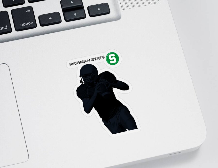 Football Sticker featuring the digital art Michigan State Football by David Dehner