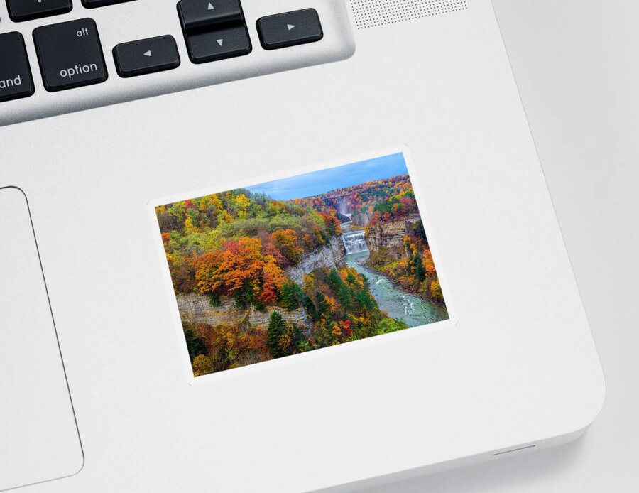 Mark Papke Sticker featuring the photograph Middle Falls Peak by Mark Papke