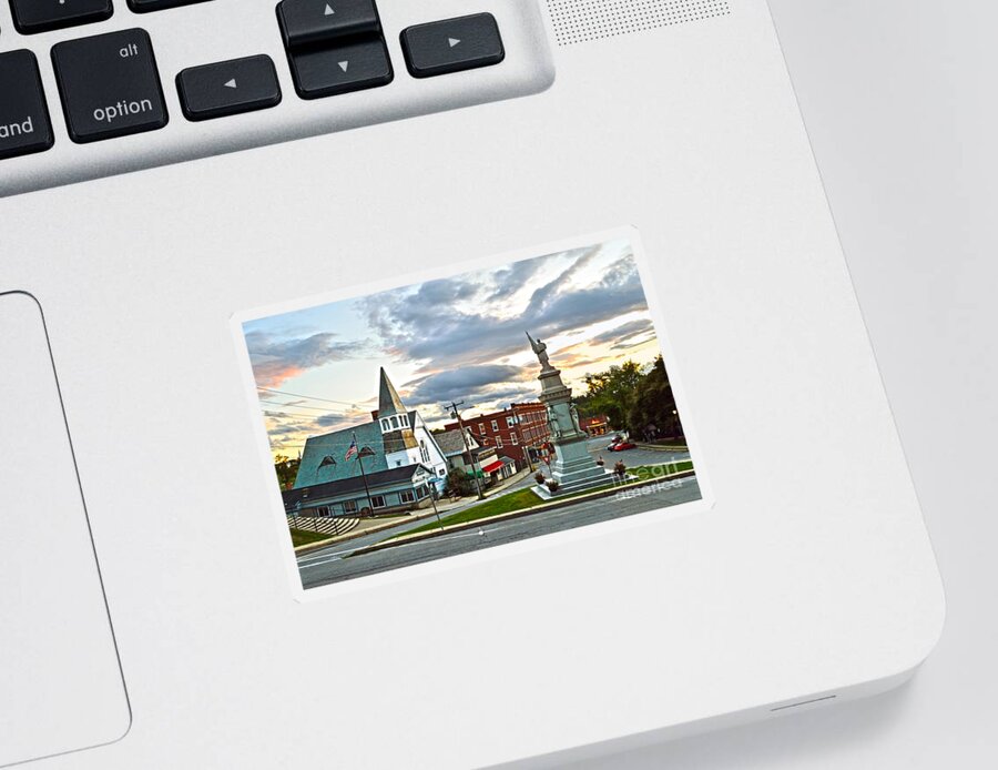 Middlebury Sticker featuring the photograph Middlebury Vermont at Sunset by Catherine Sherman
