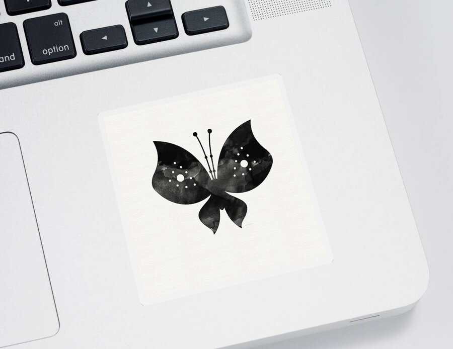 Butterfly Sticker featuring the painting Midnight Butterfly 2- Art by Linda Woods by Linda Woods