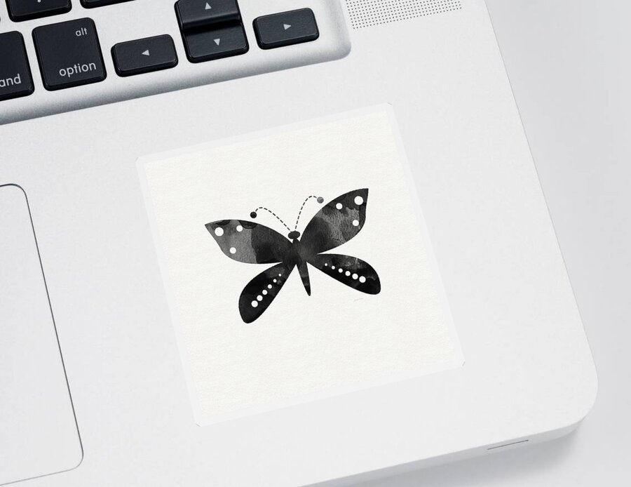 Butterfly Sticker featuring the painting Midnight Butterfly 4- Art by Linda Woods by Linda Woods