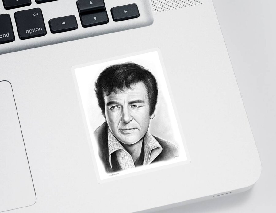 Mike Connors Sticker featuring the drawing Mike Connors by Greg Joens