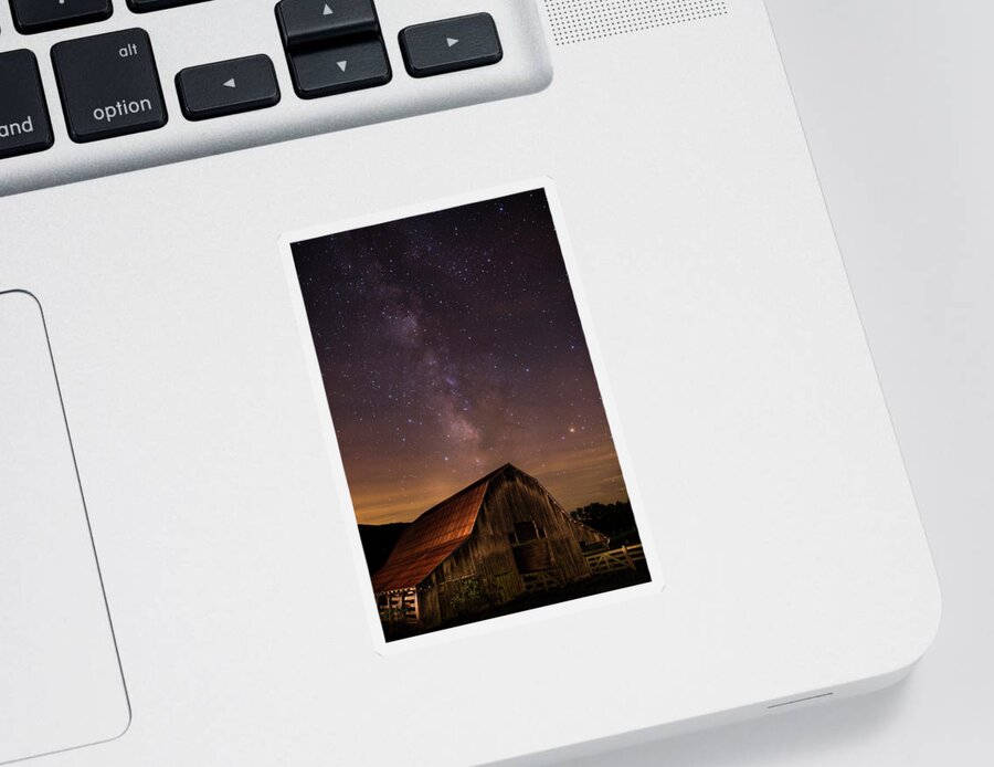 Milky Way Sticker featuring the photograph Milky Way over Boxley Barn by Eilish Palmer