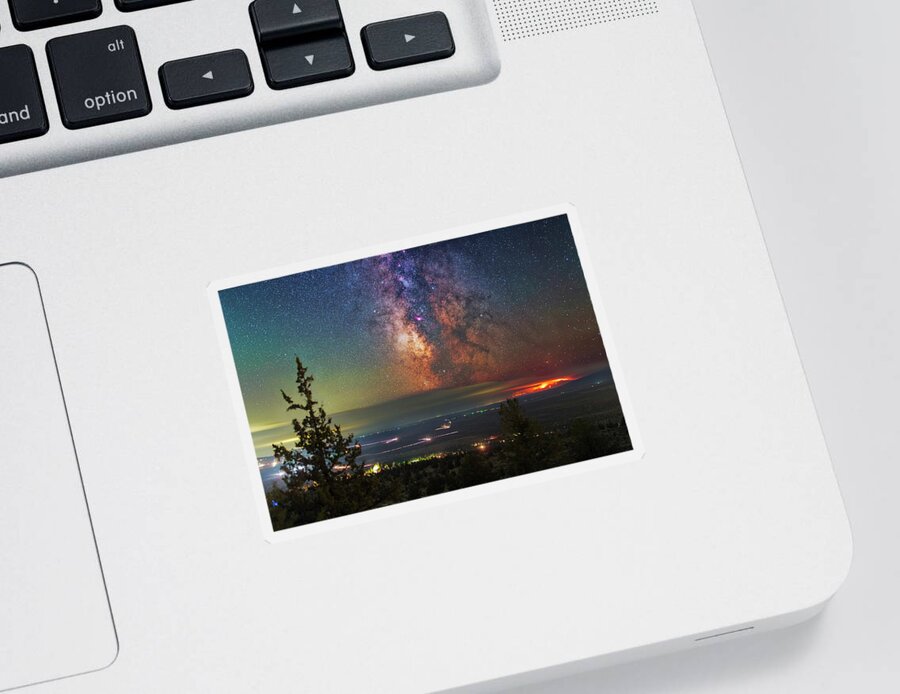 Astronomy Sticker featuring the photograph Milli Fire by Ralf Rohner