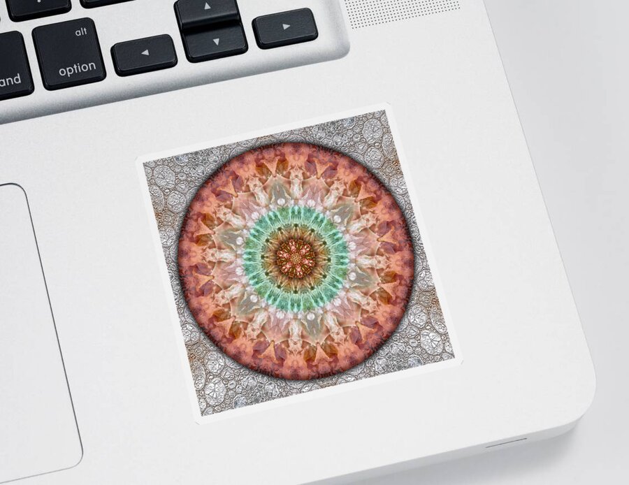Symbolism Mandalas Sticker featuring the digital art Miniature Jewel by Becky Titus