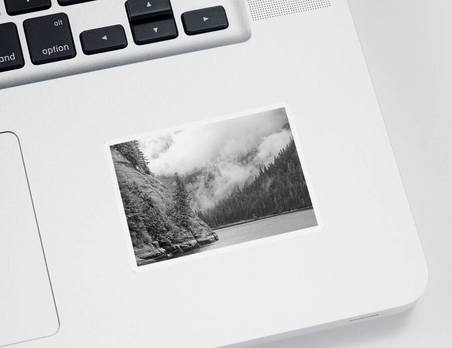 Clouds Sticker featuring the photograph Misty Fjord by Peter J Sucy