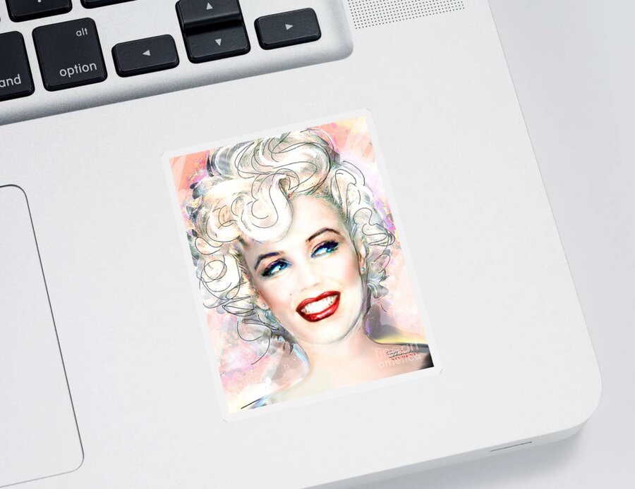 Marilyn Sticker featuring the painting MMother Of Pearl P by Theo Danella