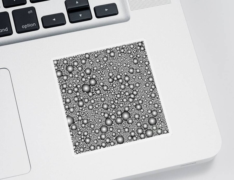 Cluster Sticker featuring the digital art Monochrome Macro Cluster by Phil Perkins