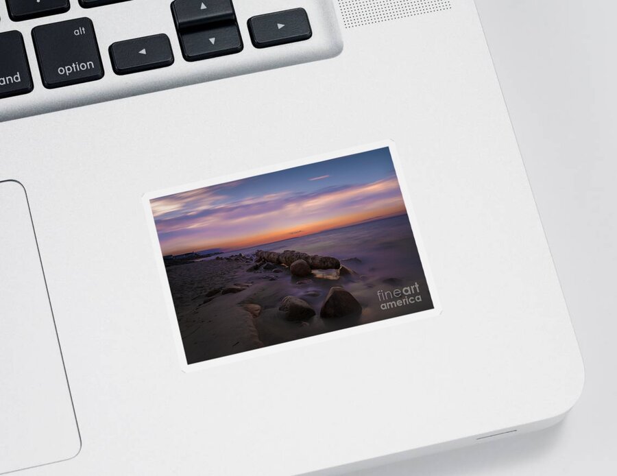 Montauk Sticker featuring the photograph Montauk Sunset Boulders by Alissa Beth Photography