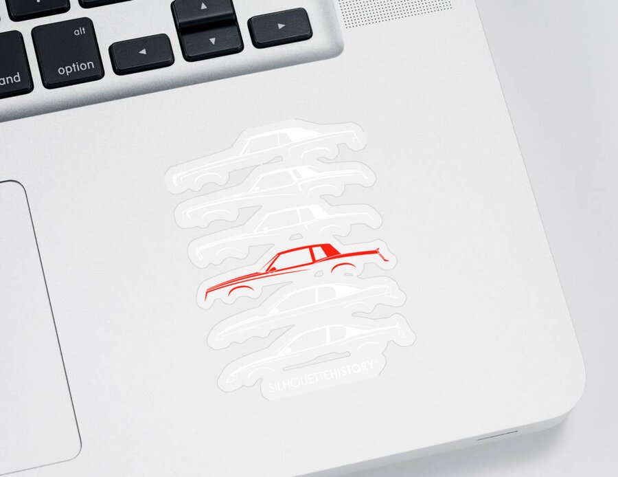 Amercan Car Sticker featuring the digital art Monte Carlo Sport SilhouetteHistory by Gabor Vida