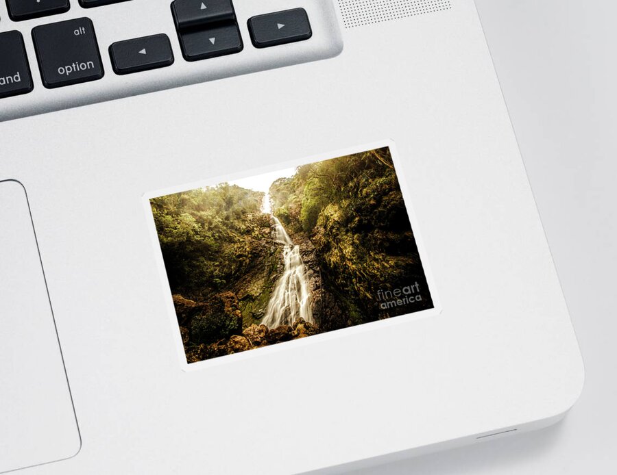 Waterfall Sticker featuring the photograph Montezuma Falls, Tasmania by Jorgo Photography