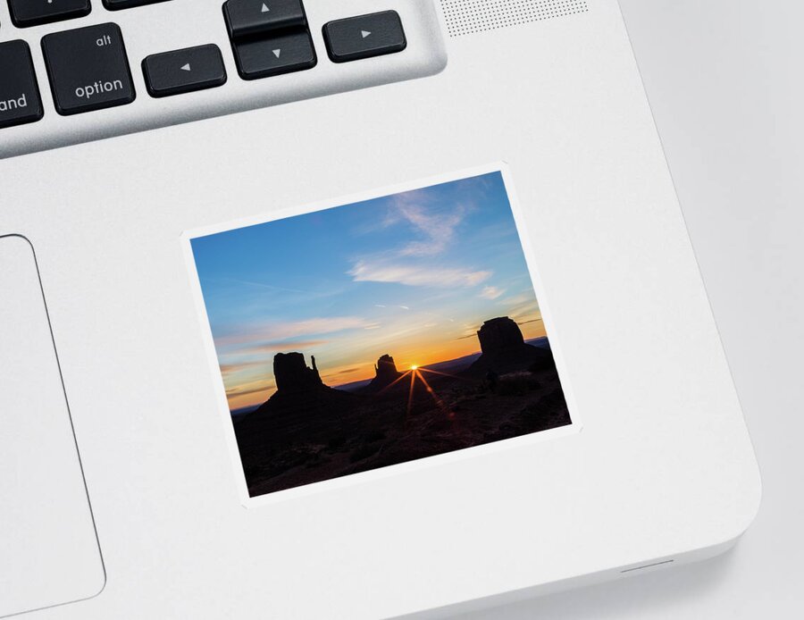 Photography Sticker featuring the photograph Monument Valley Sunrise by Joe Kopp