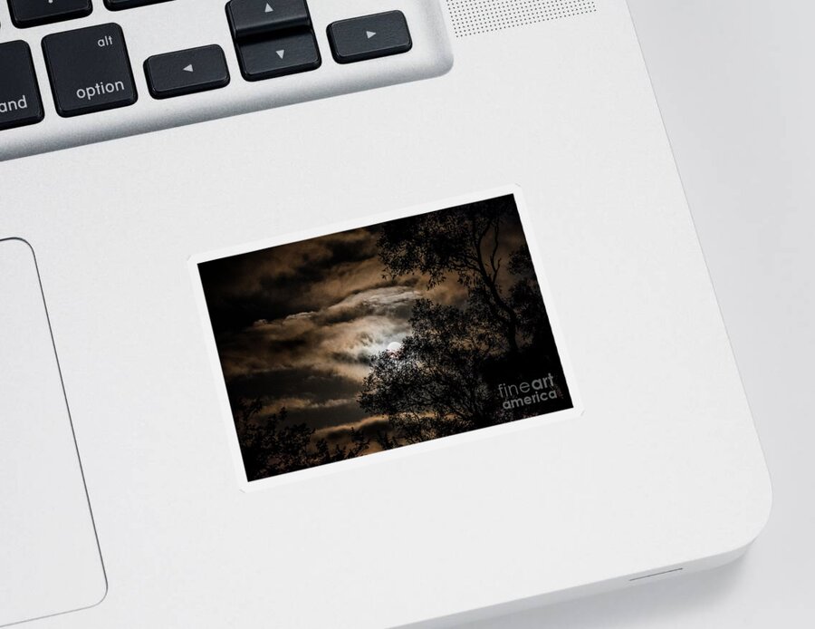 Moonset Sticker featuring the photograph Moonset Canberra by Angela DeFrias
